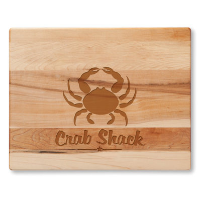 CPS Maple Wood Crab Shack with a Custom Name and Personalization Laser Engraved Cutting Board