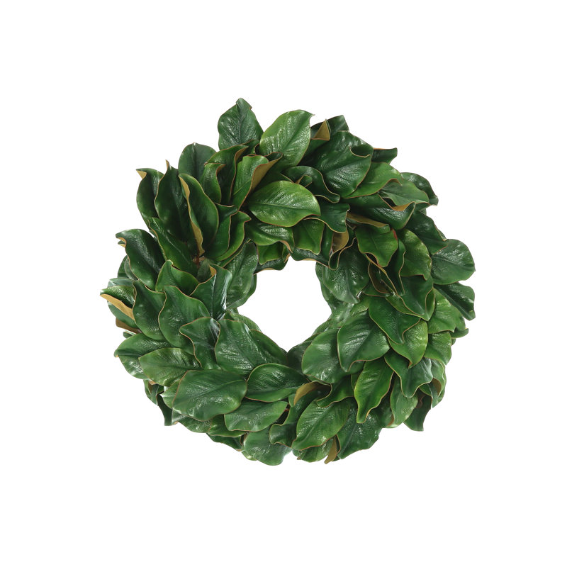 Couronne de 24 po Magnolia des Fêtes avec chute en buis certifié UV