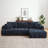 108" Dark Blue Chenille Sectional Sofa, Tufted Design & Pocket Springs, No Assembly-118691997-118691998