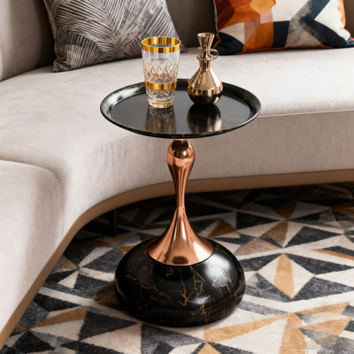 Table d'appoint ronde moderne avec base piédestal
