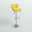 Tabouret de bar contemporain confortable en vinyle à hauteur réglable et dossier mi-haut avec base chromée Claudine-660761083