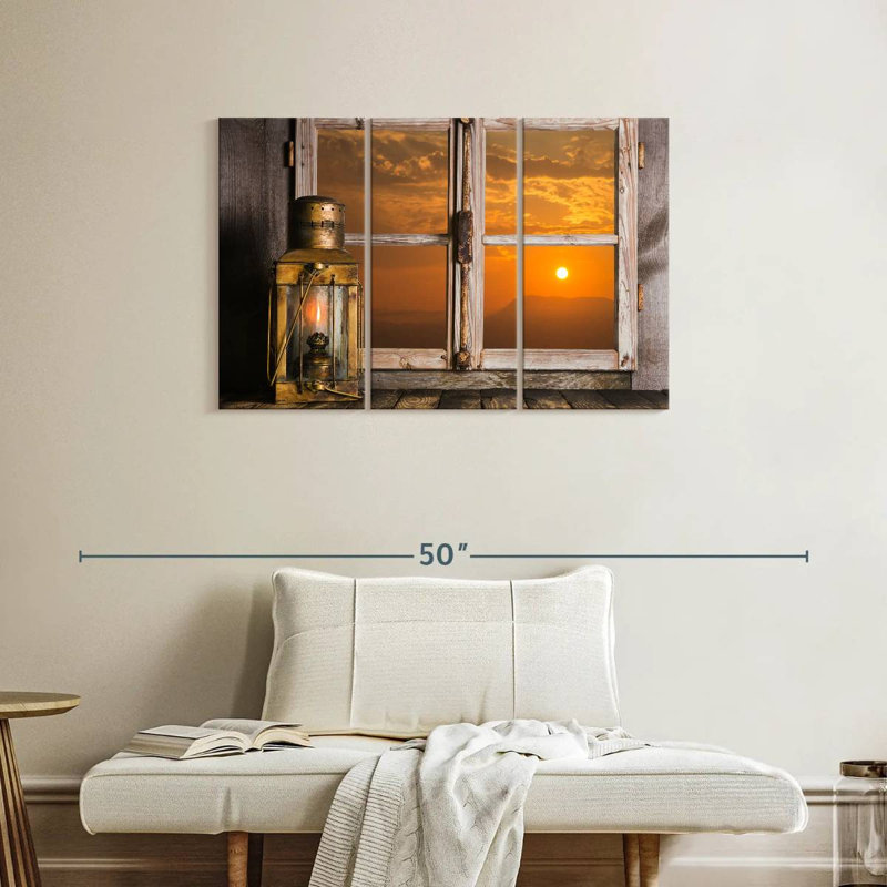 Senne Copper Lantern By The Window, 24" H x 38" W