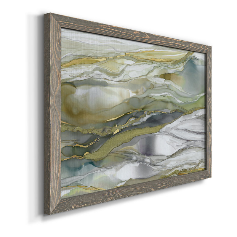 Verre marbré I - reproduction d'art sur toile, H 20 po x l 17 po x P 1,5 po, Gris