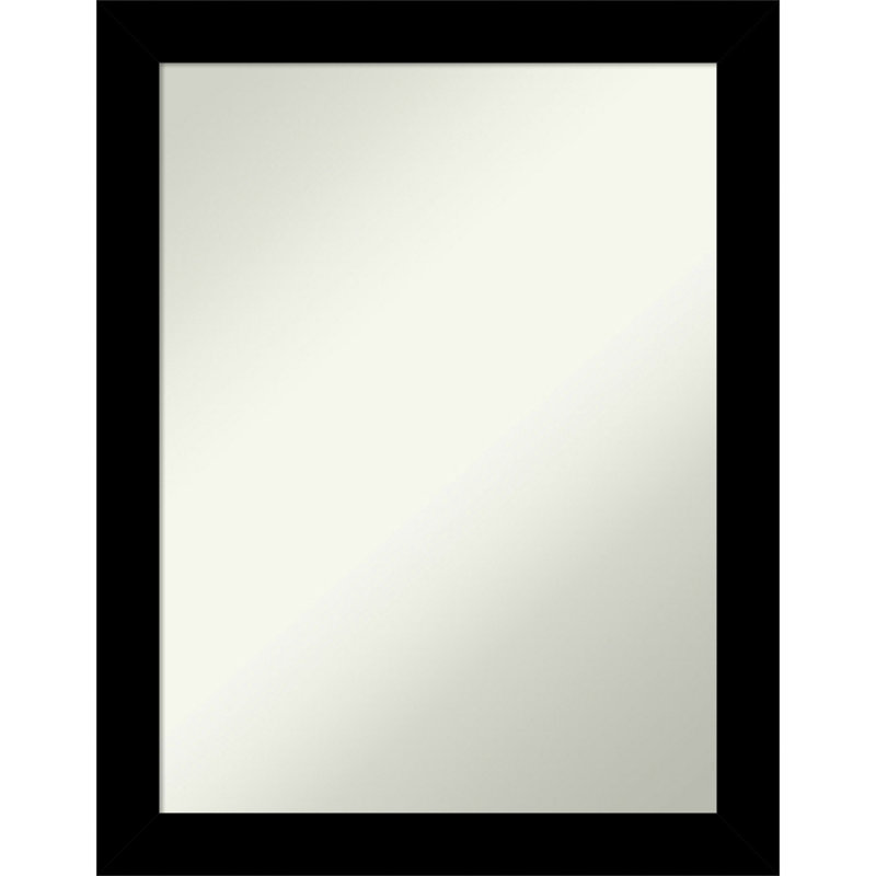 Jion Solid Wood Rectangle Wall Mirror, Black, 27.25" x 21.25"