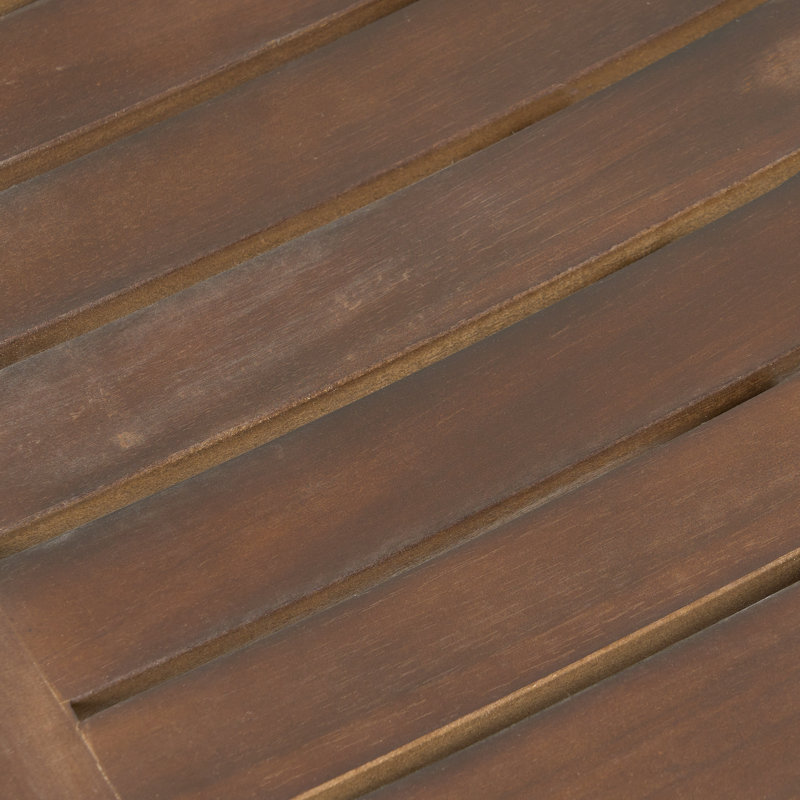 Ensemble de 2 tabourets de bar d'extérieur à hauteur de comptoir en bois d'acacia - Finition brun acajou