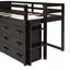 Lit mezzanine simple avec armoire et tablette-578823394