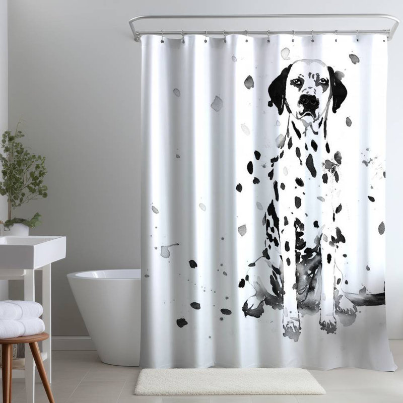 Shower Curtain AN472 – Polyester Shower Curtain, Dye Sublimation Print, 71" W × 74" L