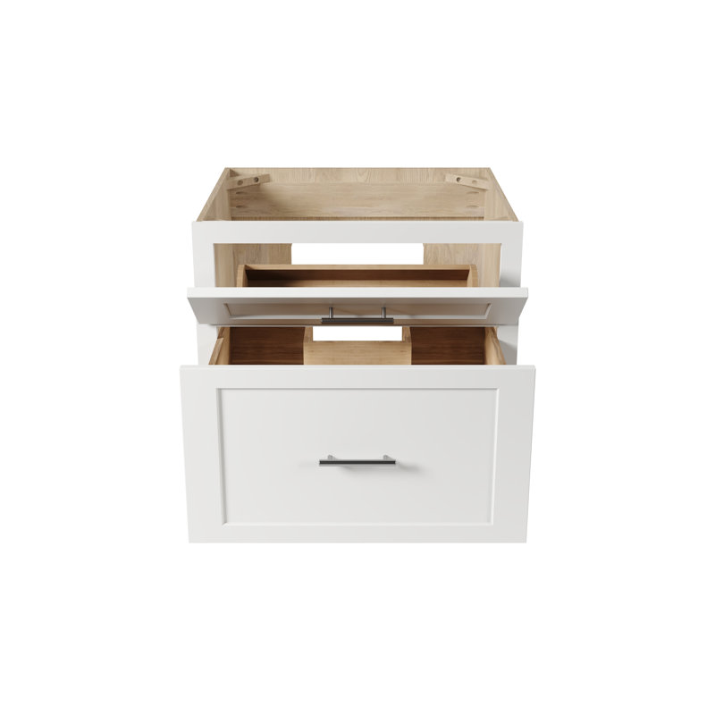Meuble-lavabo mural simple flottant 24 po Disar, White