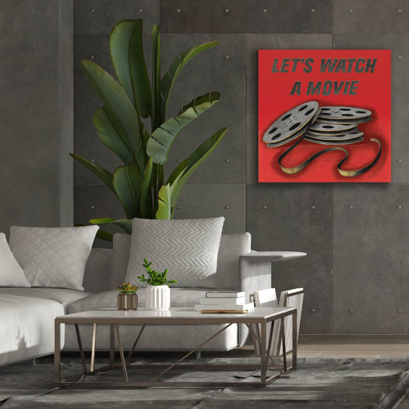 Art mural Epic Graffiti «Lets Watch A Movie Red» par Wild Apple, H 37 po x l 37 po