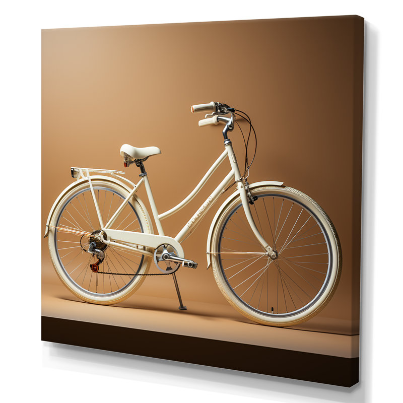 Vélo ivoire sur toile, H 16 po x l 16 po x P 1 po, Toile tendue