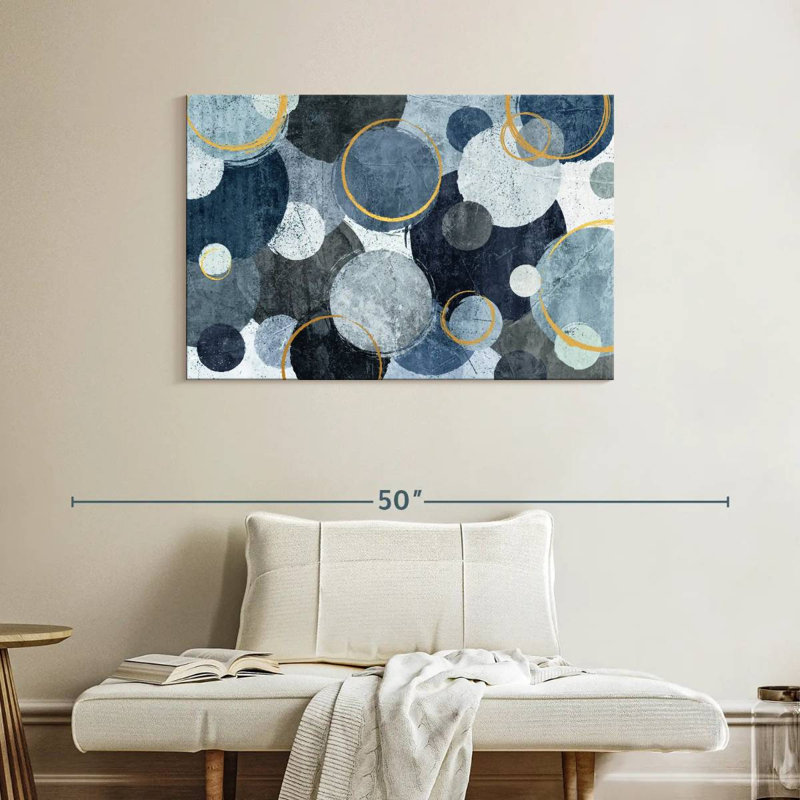 Avery Layered Blue Circles, 26" H x 39" W