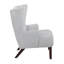 Élégant fauteuil d'appoint à oreilles gris, matériau chenille, mobilier de salon moderne de base - avec et construction stable-654762416
