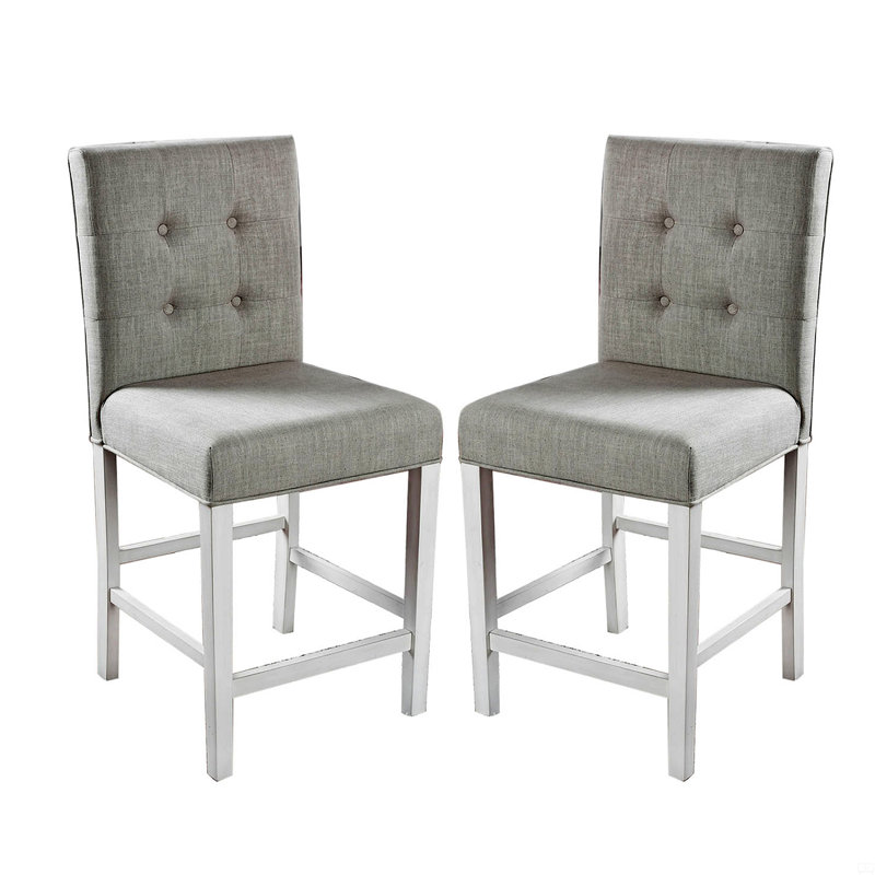 Ensemble de 2 chaises à hauteur de comptoir en tissu