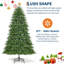 7.5FT Pre-Lit Artificial Christmas Tree with 200 LED Lights, Foldable Stand, 8 Light Modes, Holiday Home Decoration-621142441