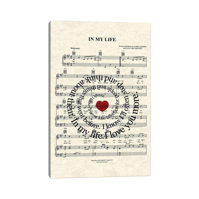 In My Life - Red Heart - Wrapped Canvas Print, 66.04 cm H x 45.72 cm W x 3.175 cm D