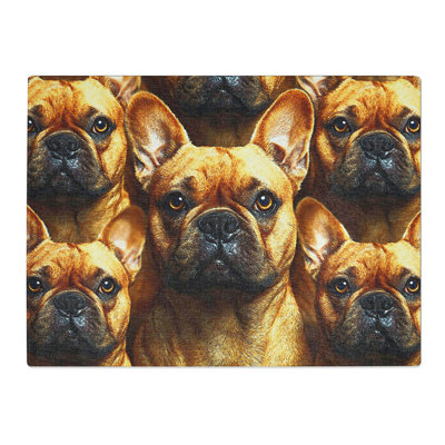 French Bulldog Pattern Vol.2  Glass Chopping Board
