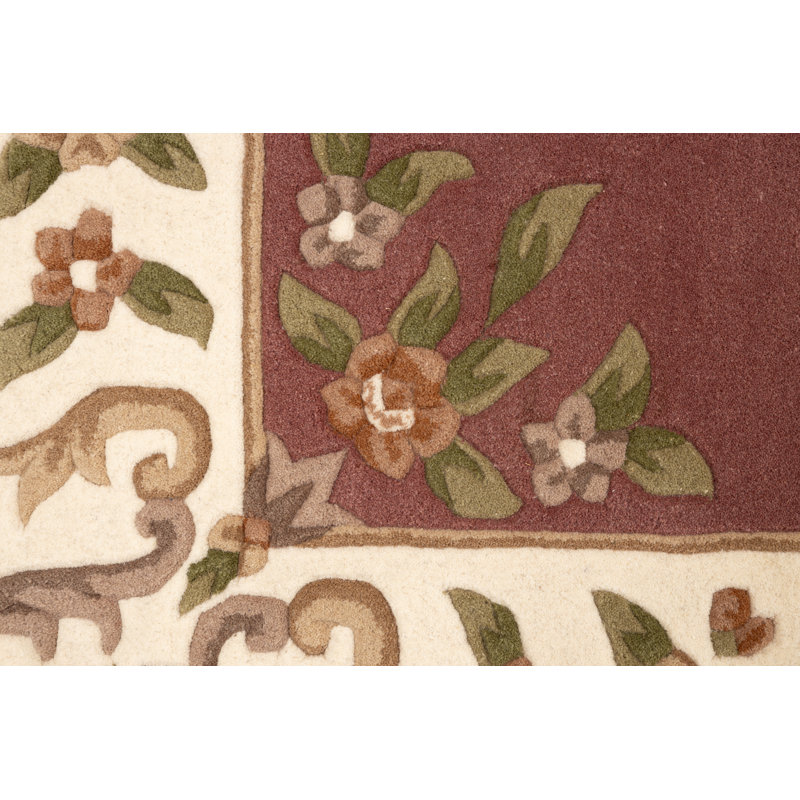 Bloomingville Floral Wool Hand Tufted Area Rug, Rectangular 190 x 300cm, Antique pink and pink