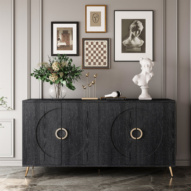 Armoire de rangement Buffet Modern, Noir