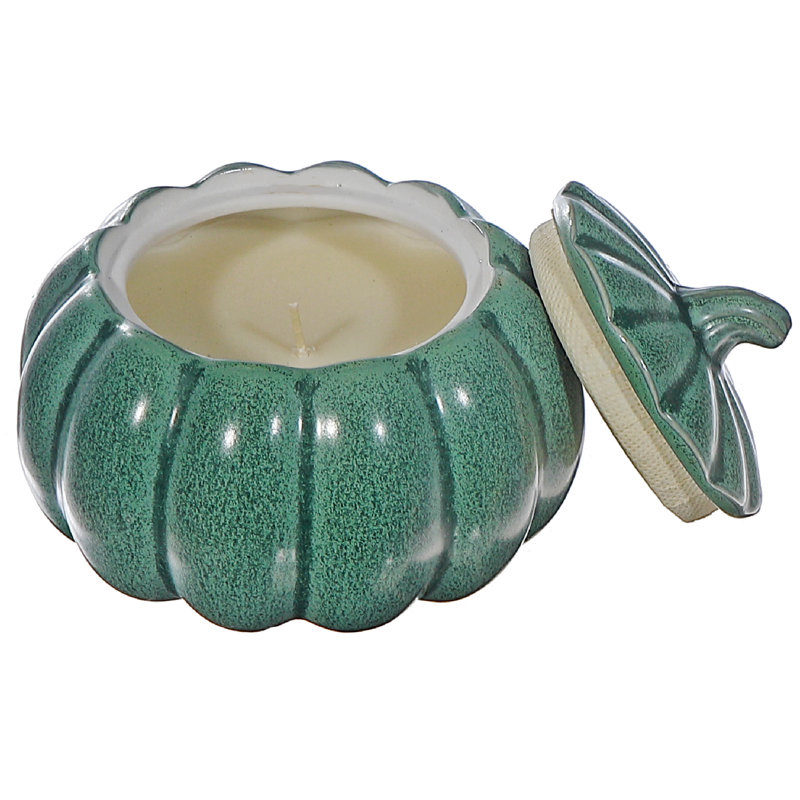 Bougie parfumée pot de citrouille 14 oz (citrouille), Vert