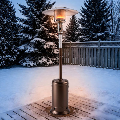 【Upgraded 2026】 88 inch Propane Patio Heater 47,000 BTU – Stainless Steel Outdoor Standing Heater with Wheels, Fast Heating Gas Heater for Garden, Deck, Porch, Backyard, Commercial & Residential Use, with Anti-Tilt Safety Protection