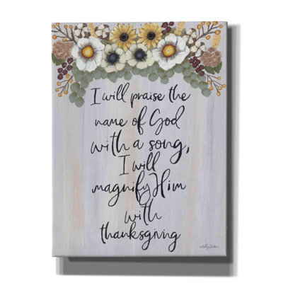 «I Will Praise the Name of God» par Ashley Justice, art mural sur toile giclée