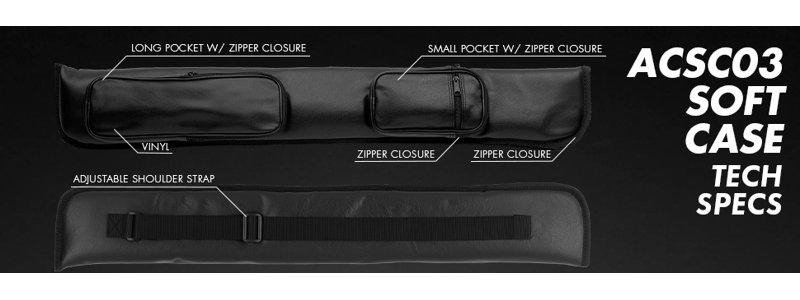 34.5" Deluxe Pool Cue Case in Vinyl/Black