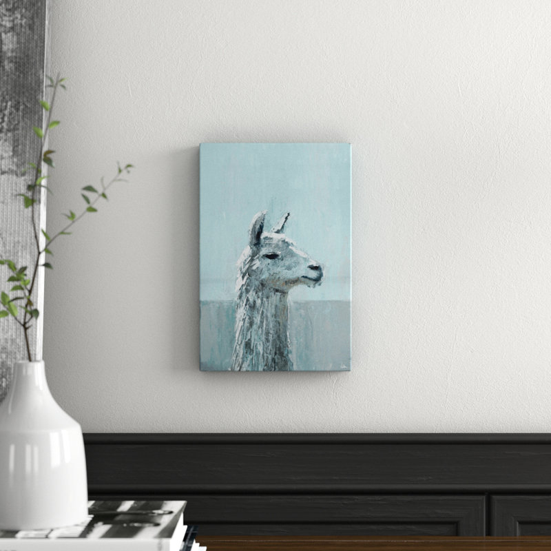 Bonjour Llama by Julia Posokhova - Wrapped Canvas Painting, 30cm H x 20cm W x 3.81cm D