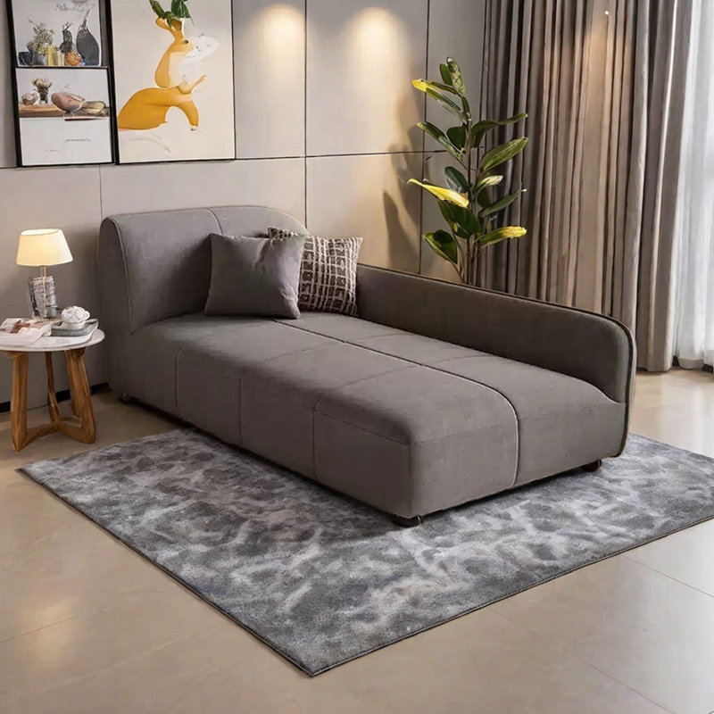 Méridiennes modernes et simples en flanelle, Orienté à gauche (vu de face), Gris foncé
