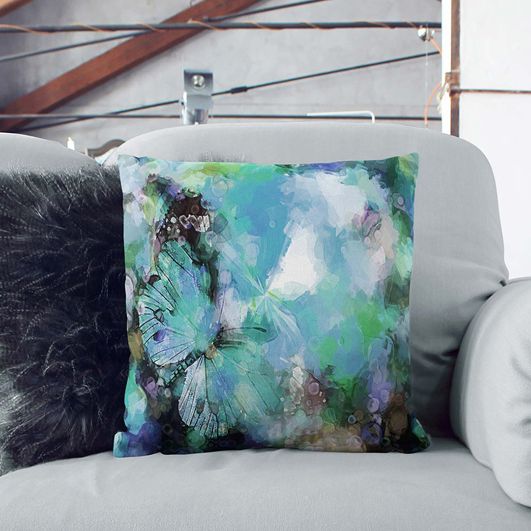 Butterfly upon a Flower Cushion with Filling