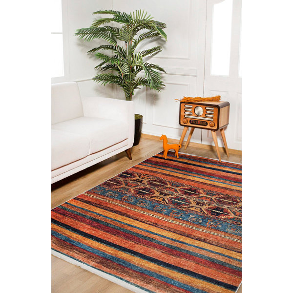 Latitude Vive Azura Medallion Machine Woven Blue Area Rug | Wayfair.co.uk