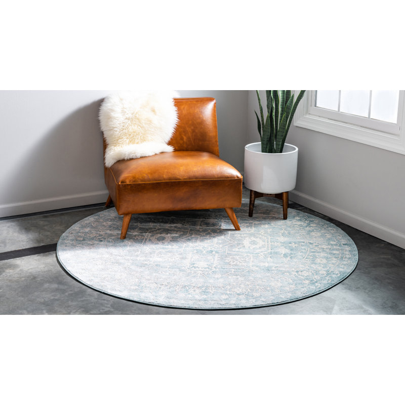 Tapis oriental mauve / ivoire Danit, Rond 8 pi