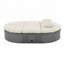 Chaise longue inclinable en rotin de jardin avec dossiers réglables et plateaux à tasses pliables-1324186611