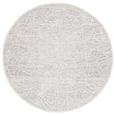 Bathel Hand Tufted Wool/Bamboo Silk/Cotton with Cotton Backing Floral Rug in Gray/Ivory