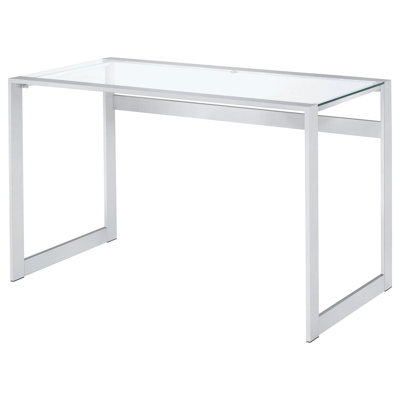 Toomas Glass Top Writing Desk Chrome