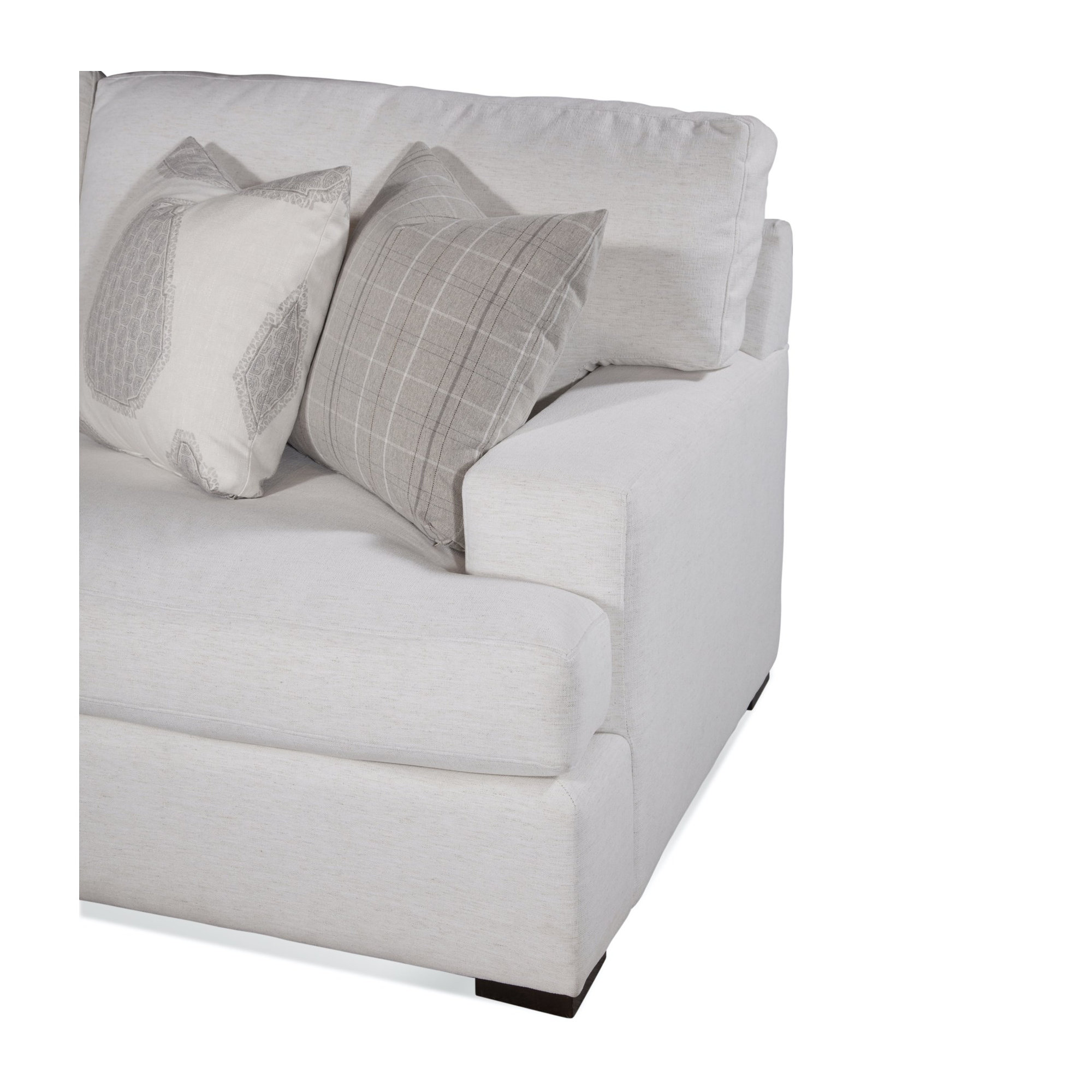 Cambria Three-Piece Wedge Sectional, Snow Crypton Performance; 0884-91, Java