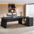 78'' W Manufactured Wood and Metal L-Shaped Executive Desk-1422179706