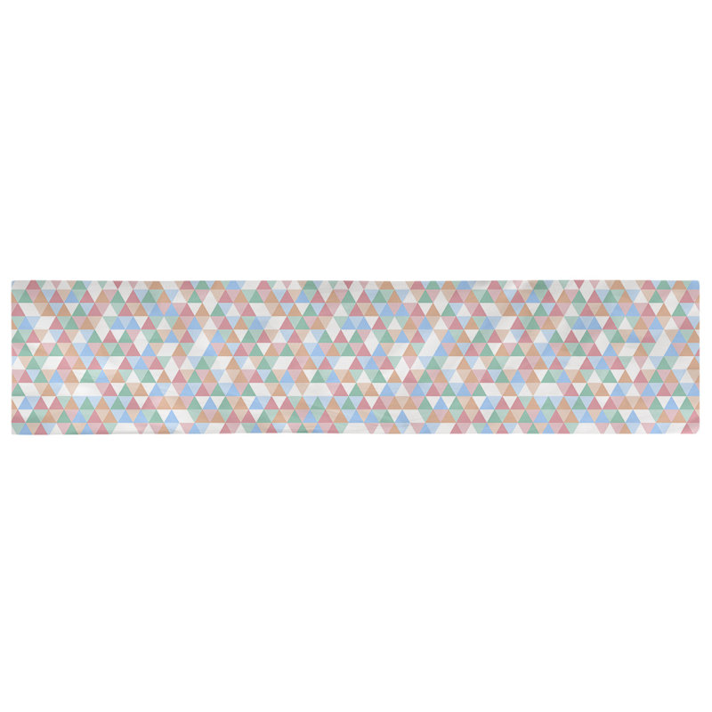 Chemin de table triangle Avicia, 91,5 po x 17,5 po, Bleu / Orange, Coton