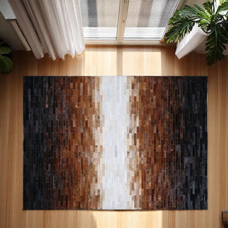 Tapis noir et doré à motif patchwork, tapis en veau véritable or détaillé, fait à la main sur mesure, toutes les dimensions possibles_2 x 6 pi