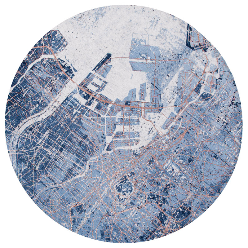 Abstract Area Rug, Round 240cm