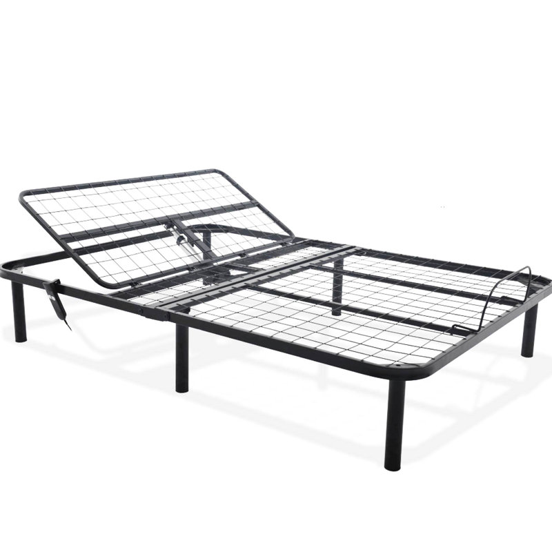 Adjustable Queen Bed With Head Up Option, Strong And Dependable, 42.52 In Package Width, Black Steel Only Size Base, 850Lbs Weight Bearing, Easy Setup,