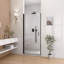 Porte de douche circulaire semi-sans cadre l 34 po x H 72 po avec verre trempé de 0,5 po d'épaisseur (6 mm)-123404558
