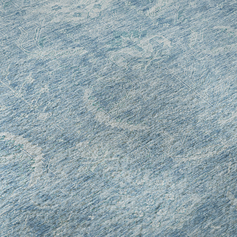 Premium Machine Washable Jamestown AMF1083 Damask Rug, Round 8'