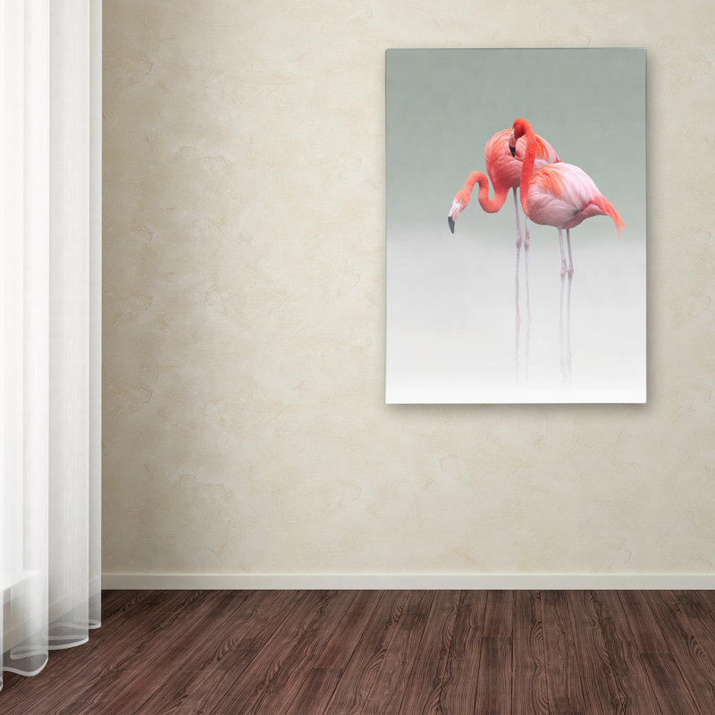 Tropical Flamingo Pair Gallery-Wrapped Canvas Art