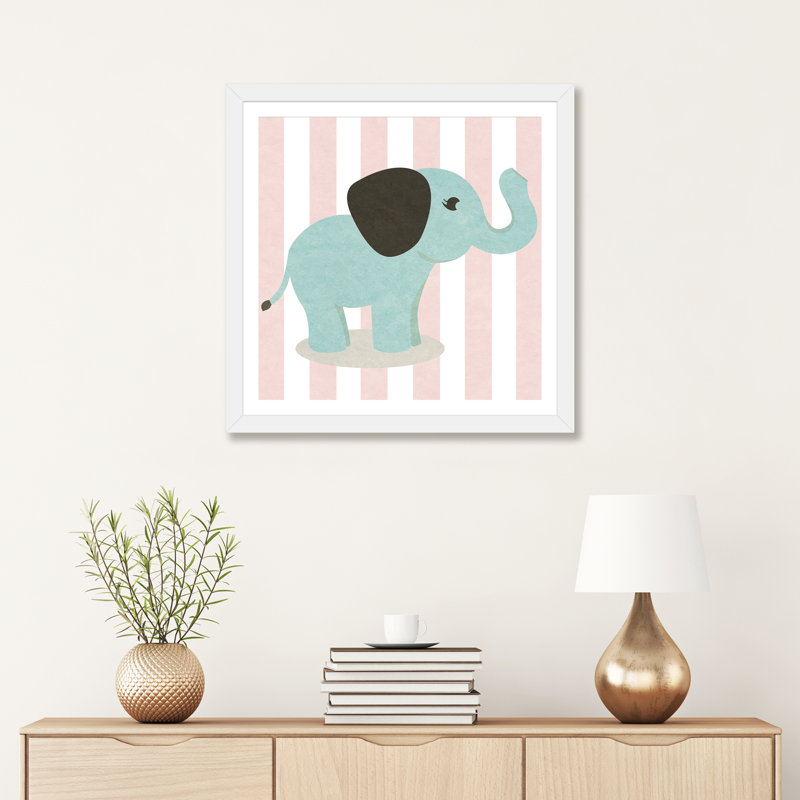 Happy Baby Animals I - impression d'art graphique, H 24 po x l 24 po x p 1 po, Papier encadré blanc, Blanc