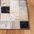 Herren Hand Woven Leather/Felted Cloth Geometric Rug in Ivory/Black-1941056403