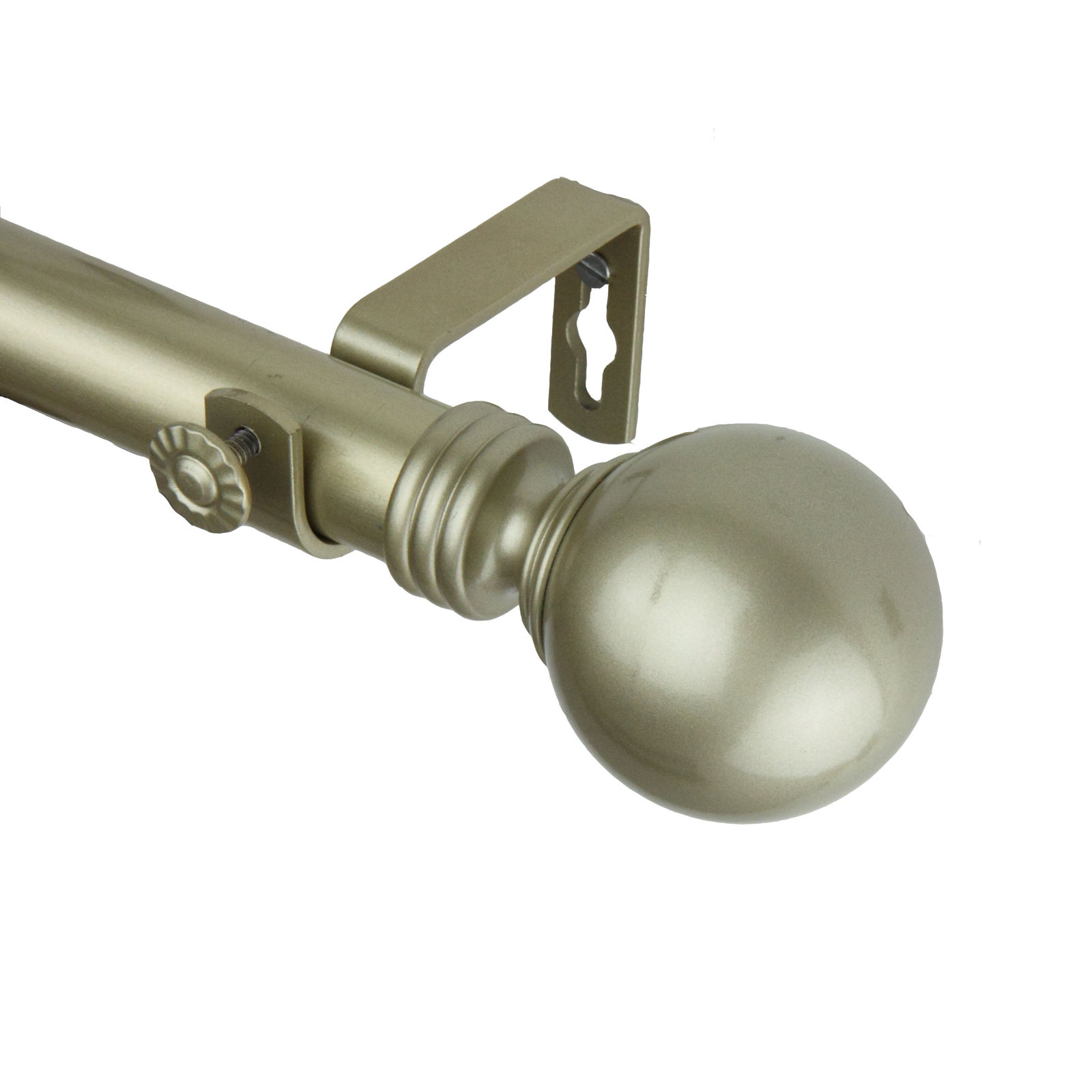 Orpha Single Curtain Rod, 66" - 120", Gold