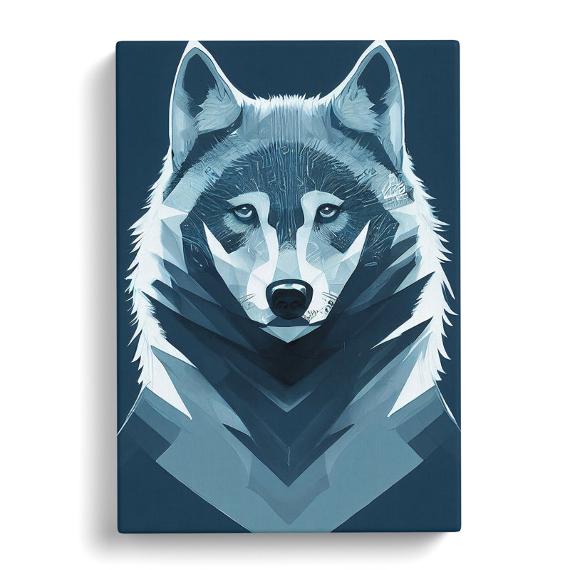 Unique Wolf Art - Wrapped Canvas, 50cm H x 35cm W x 3cm D