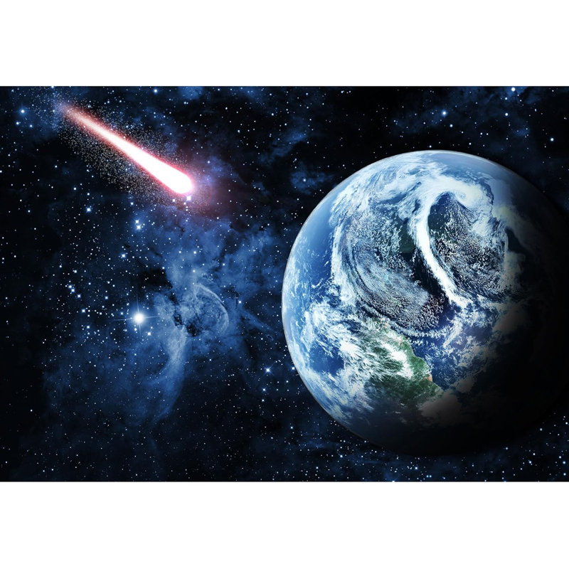 Grand papier peint rouge auto-adhésif Planète dans l'espace, L 100 po x l 144 po
