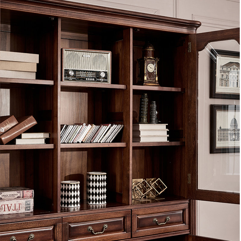 Classic and practical bookcase in American style, 5 Shelves 86.61” H x 61.02” W x 15.75” D