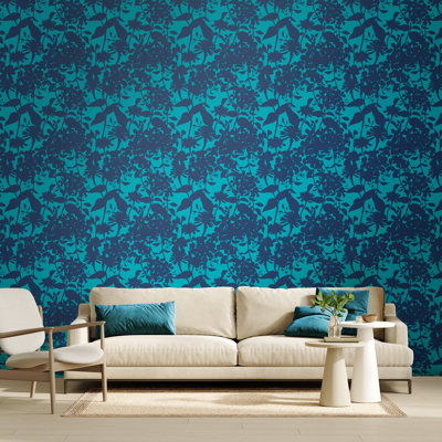 Summer Silhouette Coral Twist Smooth Matt Wallpaper